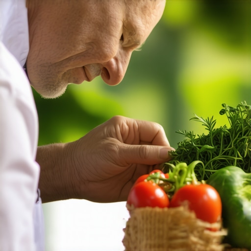Chef inspecting organic produce at farm