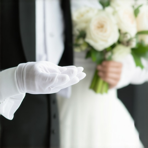 High-End Wedding Service Team Luxury wedding servers in black-tie attire providing discreet service