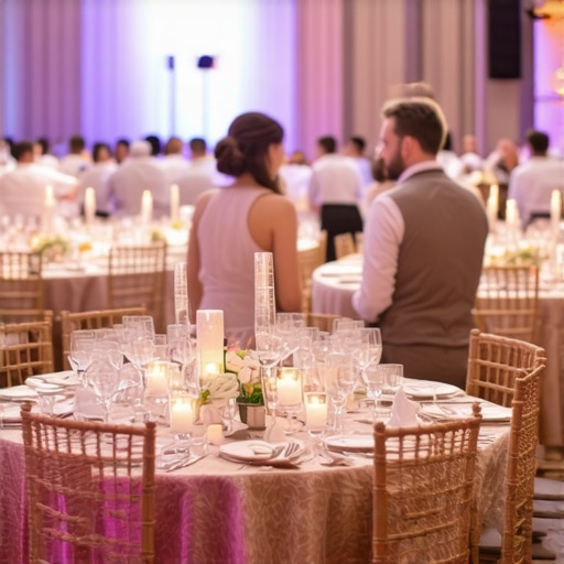 Sophisticated wedding reception with technology-driven service management