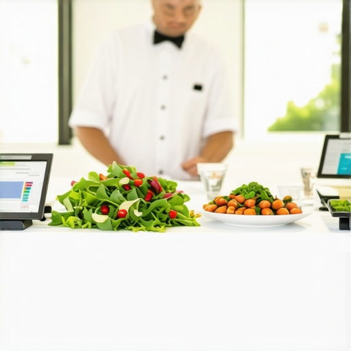 High-tech wedding service coordination Wedding staff using digital screens to coordinate meal delivery