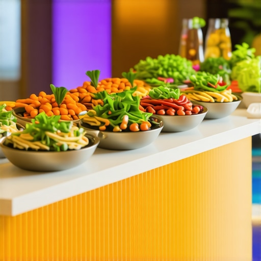 Innovative Wedding Catering Technologies Modern wedding kitchen with IoT devices and eco-friendly materials