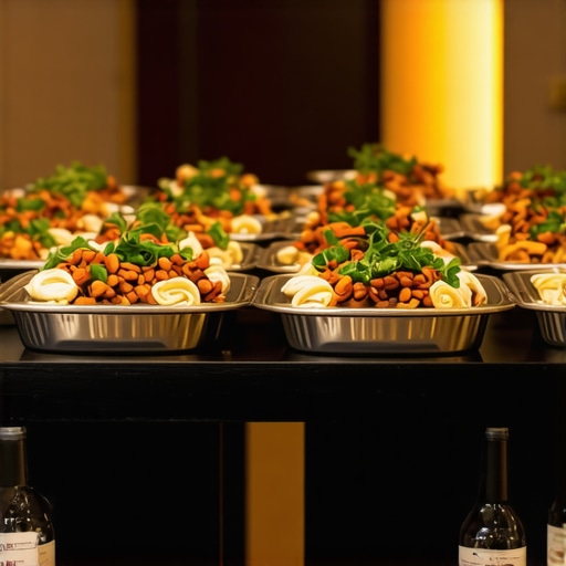 High-end catering staff preparing climate-controlled containers for delivery at a wedding venue.