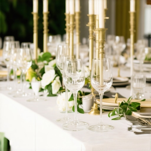 Luxury Wedding Service Coordination A refined wedding scene showcasing well-trained servers and private chefs meticulously coordinating amidst elegant decor