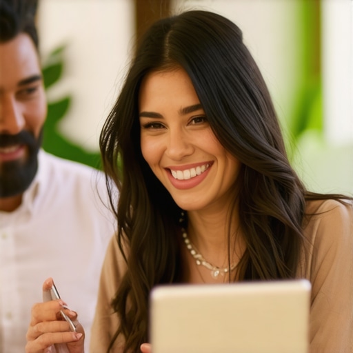 Wedding staff using tablets and headsets to manage event logistics