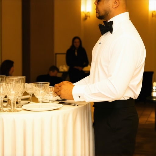 Luxury Wedding Staff in Action Wedding servers providing exceptional service at an upscale event