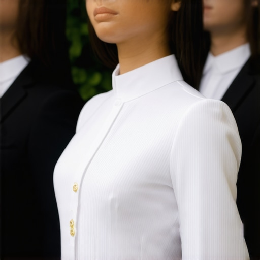 Wedding staff in sustainable uniforms working together outdoors at an upscale wedding.