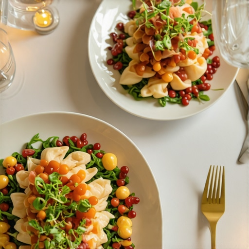 Elegant plated dishes and floral decor at a high-end event
