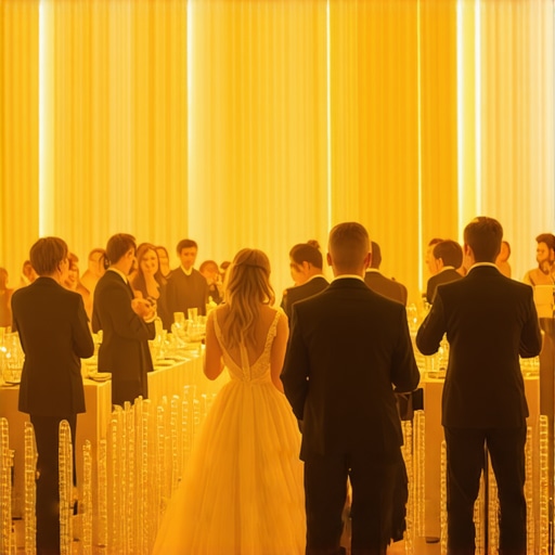 Multisensory Wedding Atmosphere Wedding reception showcasing sensory-rich decorations and guest engagement.