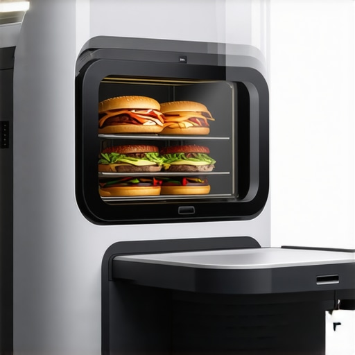 A high-tech IoT-enabled climate-controlled container designed for delicate meat transportation in luxury catering.