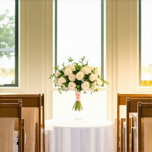 Wedding venue interior showcasing strategic service station placement and clear pathways for efficient service.
