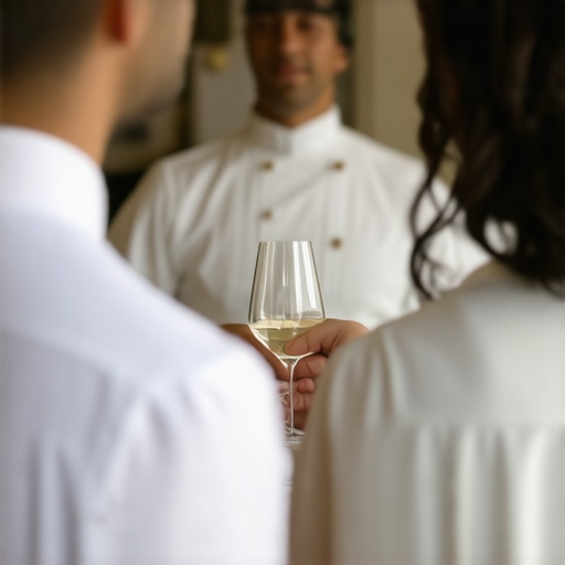 Wedding servers providing attentive and customized service to guests at an outdoor wedding