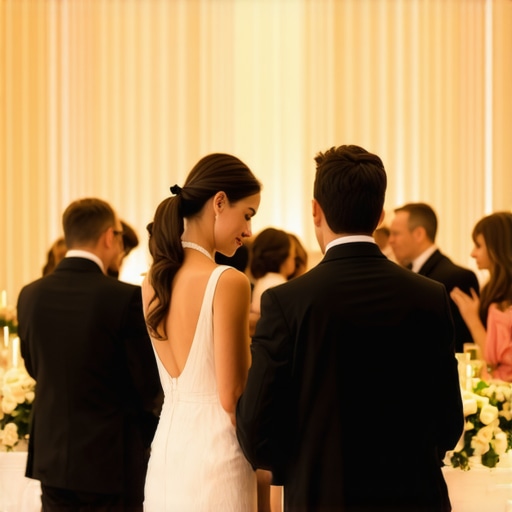 Wedding staff providing personalized service to guests at an elegant reception