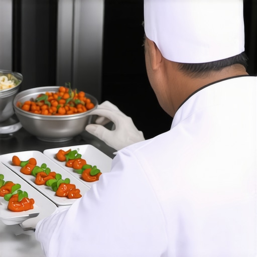 Chef applying detailed labels to containers of leftovers, highlighting proper storage practices.