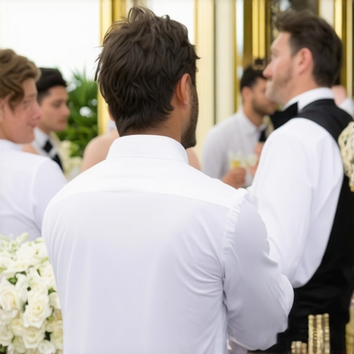 Refined Wedding Service Excellence Wedding server providing personalized service at an upscale event.