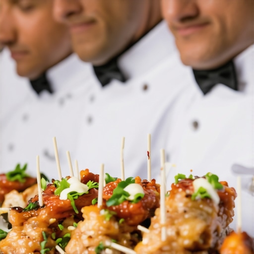 Seamless Wedding Catering Coordination Catering staff working in harmony at a luxury wedding