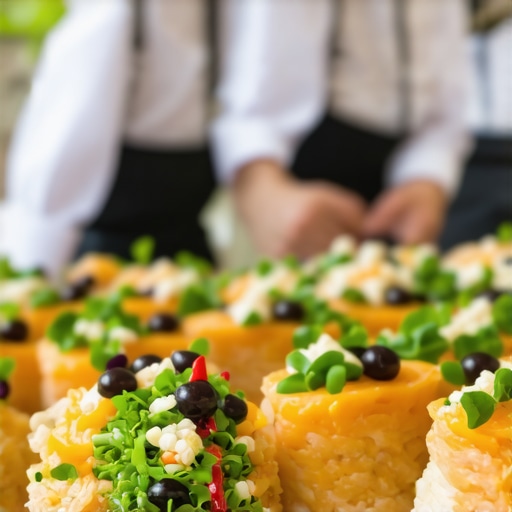 Catering staff working together efficiently at a wedding event.