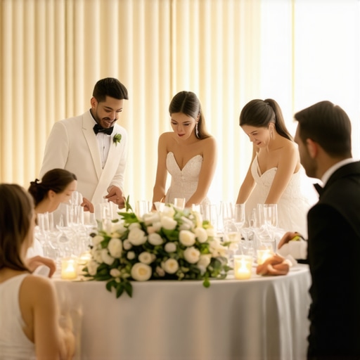 Seamless Wedding Service Coordination Wedding servers coordinating during a formal event
