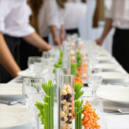 Catering staff managing service during a wedding reception.