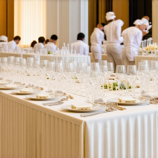 Elegant wedding reception with coordinated service and refined ambiance.