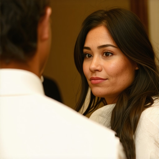 A professional server attentively watching guests for micro-expressions at an elegant wedding event