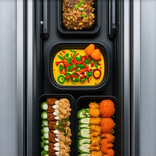 Smart Catering Transit Technology Infographic of smart catering delivery incorporating IoT sensors and adaptive insulation