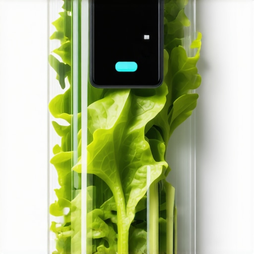 Illustration of smart packaging with sensors monitoring salad freshness during delivery