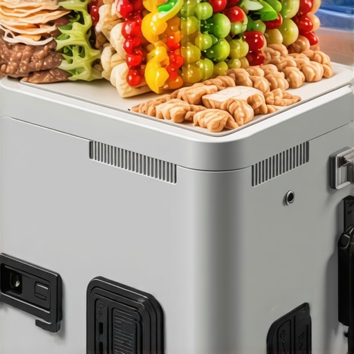 Catering containers with sensors showing temperature data during delivery