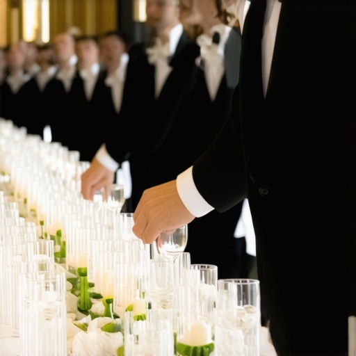 Wedding servers providing attentive and seamless service at a luxury wedding banquet.