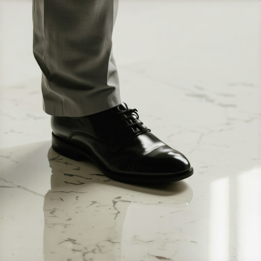 A professional wedding server wearing silent soft-soled shoes on marble floor