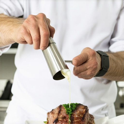 Professional keto-friendly culinary technique using a siphon