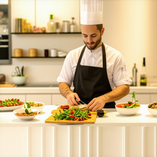 Professional private chef kitchen setup for keto wedding catering