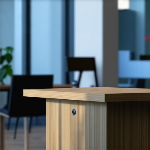 A designated delivery table set up in a modern corporate lobby to streamline food drop-offs.