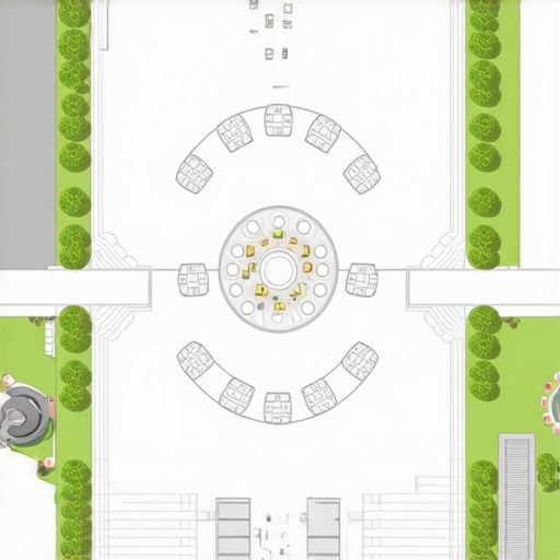 Architectural wedding floor plan showing server navigation zones