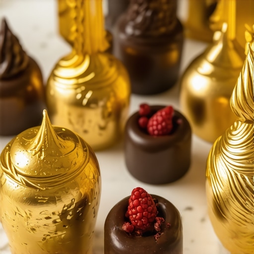 An elegant display of luxury desserts showing intricate sugar work in a controlled environment.