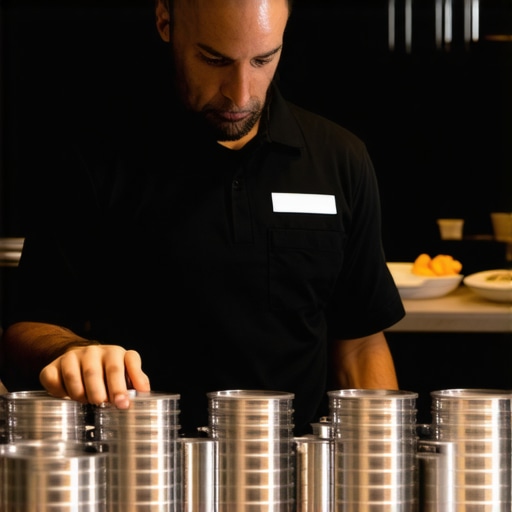 A professional server checking the integrity of food packaging at a high-end wedding event.