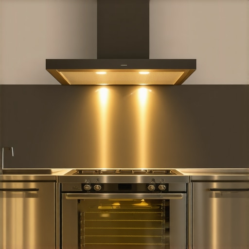 Professional kitchen ventilation and lighting setup for high-end private dining events.