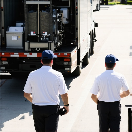 Professional catering staff unloading delivery equipment at a luxury wedding venue loading dock.