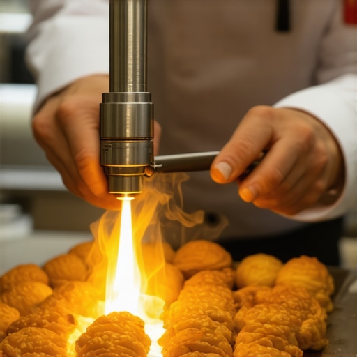 On-Site Finish Firing of Hand-Crafted Pastries A professional chef carefully finish-firing hand-made pastries on-site for a luxury event