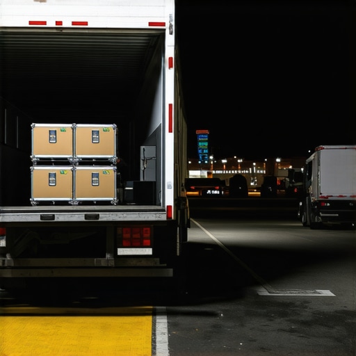 Professional event staff loading fragile equipment into a truck on a structured schedule
