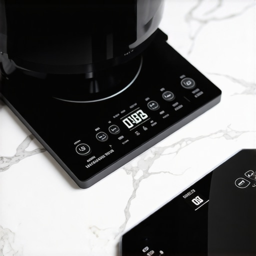 High-end portable induction burner and digital culinary scale used by private chefs for precision cooking.