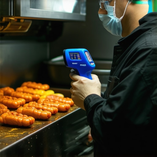 Chef checking delivery temperature with infrared thermometer