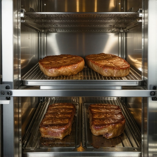 Professional CVap holding cabinet maintaining food temperature in a high-end catering kitchen.