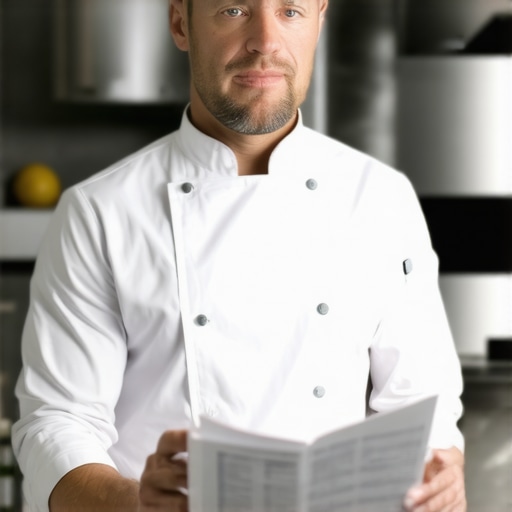 A chef reviewing invoices and receipts to ensure billing transparency for a luxury wedding event.