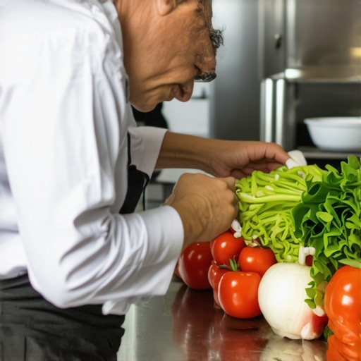 A private chef cleaning a luxury kitchen workstation to ensure high food safety standards.