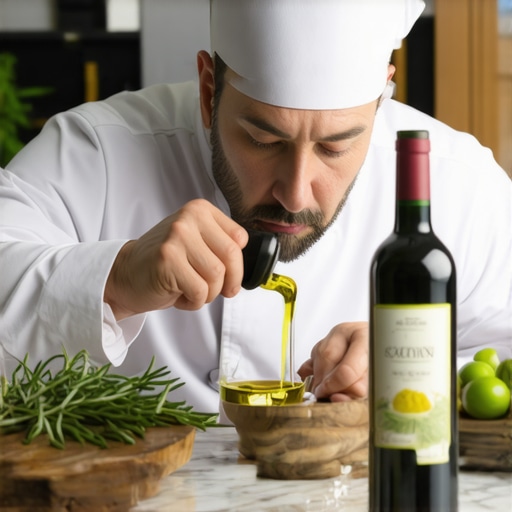 A private chef inspecting premium pantry staples for a high-end wedding event.