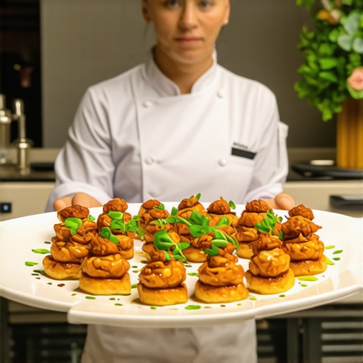 A head chef and assistant working together in a high-end kitchen for a private event.
