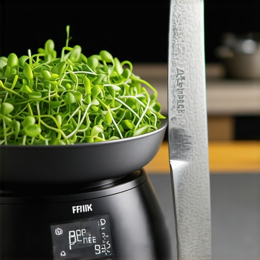 High-precision digital scale and chef knife on a luxury marble countertop