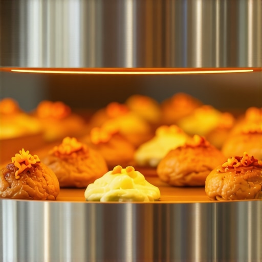 A high-end infrared heat lamp station warming a corporate catering buffet in a modern office.