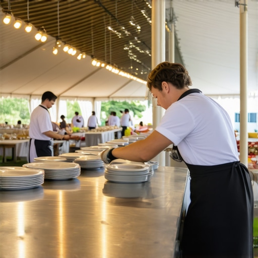 A high-capacity mobile scullery kitchen designed for remote wedding catering