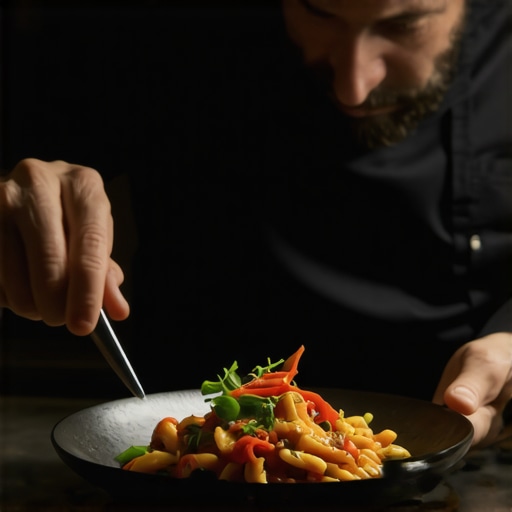 A private chef using task lighting for plating accuracy.